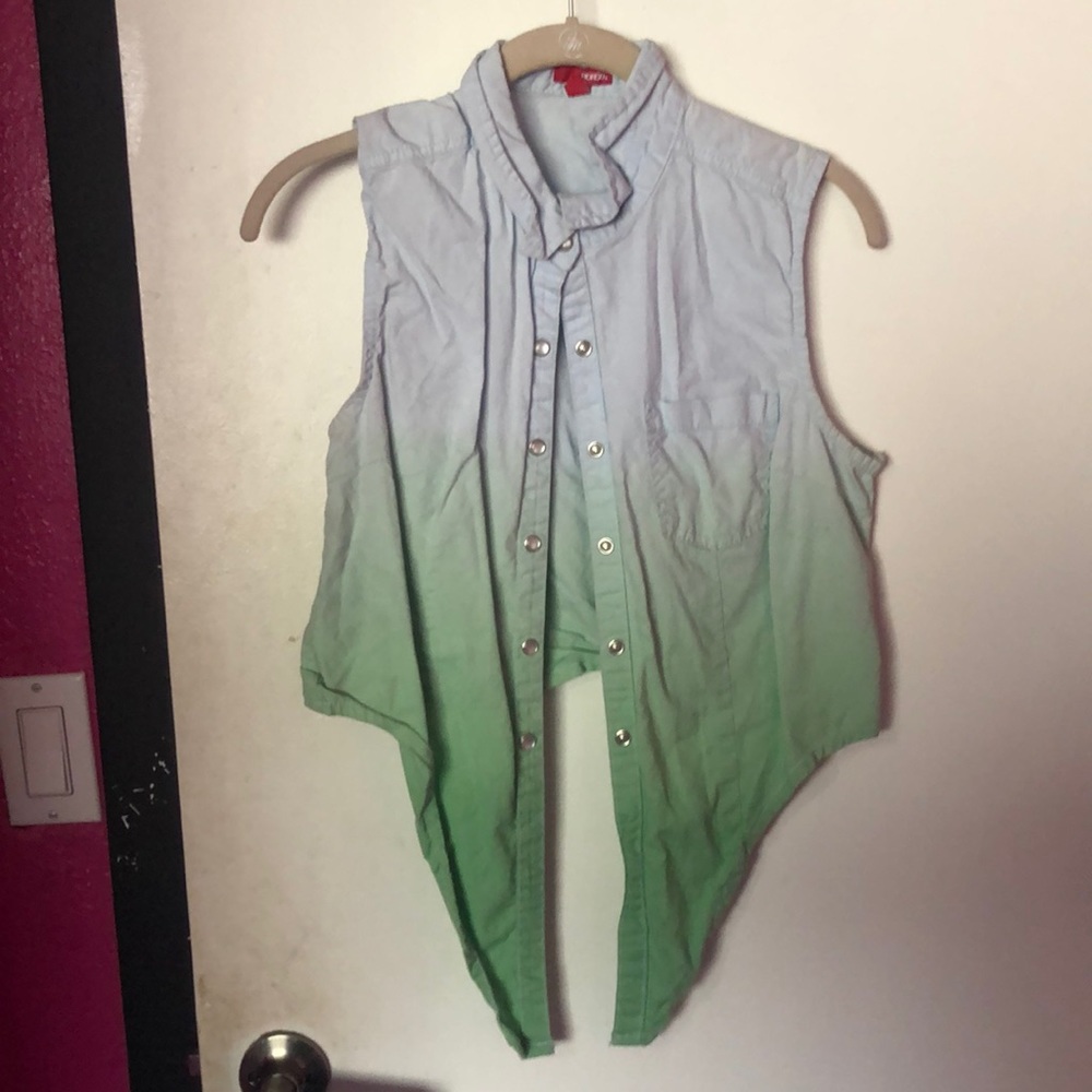 Tie up ombré shirt